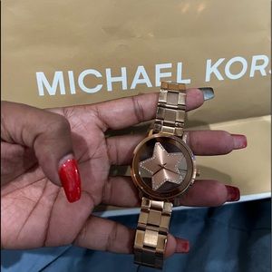 Michael Kors rose gold star watch from macys